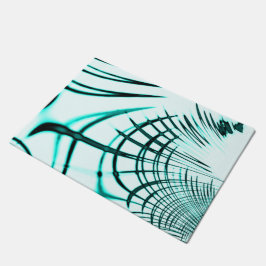 Überquerte Zyanspuren auf hellen Hintergrund Fußmatte