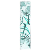 Überquerte Zyanspuren auf hellen Hintergrund Kurzer Tischläufer (Vorderseite)