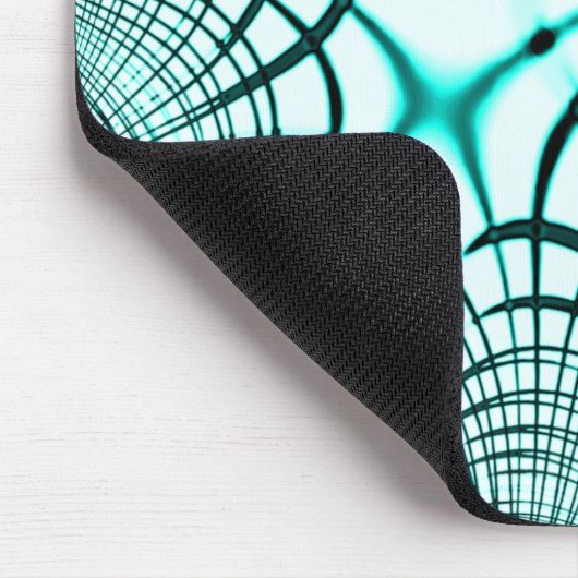 Überquerte Zyanspuren auf hellen Hintergrund Mousepad (Ecke)