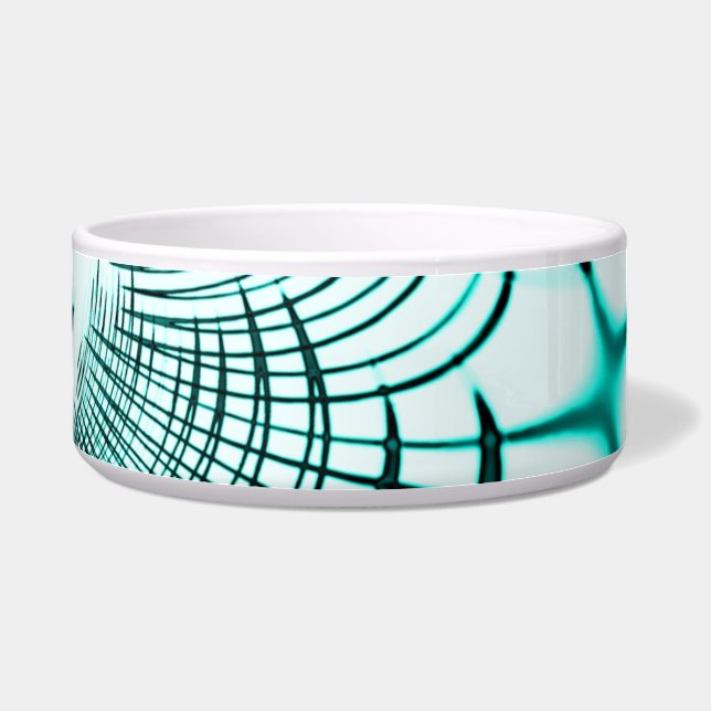 Überquerte Zyanspuren auf hellen Hintergrund Napf (Links)