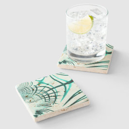 Überquerte Zyanspuren auf hellen Hintergrund Steinuntersetzer