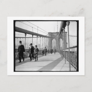 Überquerung der Brooklyn Bridge, NY Vintage Postkarte