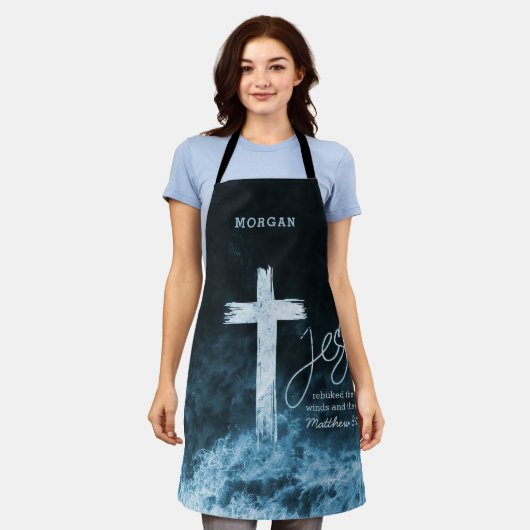 Überquerung der Wasserschrift Personalisiert Schürze (Getragen)