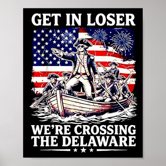 Überquerung des Delaware am 4. Juli Patriot Poster (Vorne)