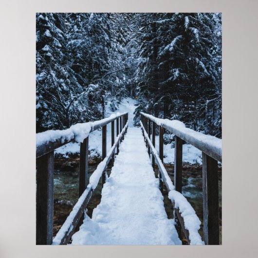 Überquerung des Flusses im Winter Poster (Vorne)
