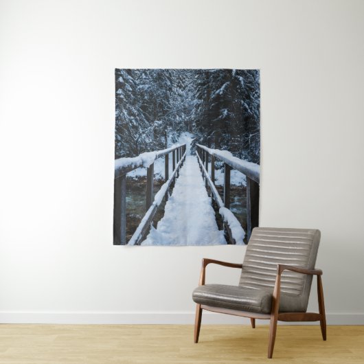 Überquerung des Flusses im Winter Wandteppich (Beispiel)