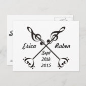 Überquerung des Musikzeichens - Rett des Datums Ankündigungspostkarte (Vorne/Hinten)