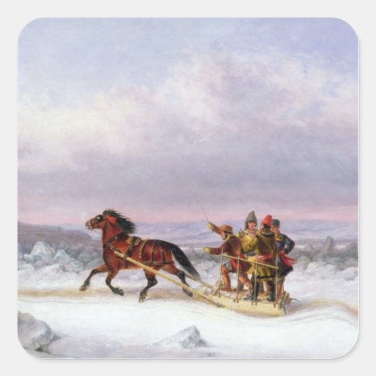 Überquerung des St. Laurent Quadratischer Aufkleber (Vorderseite)