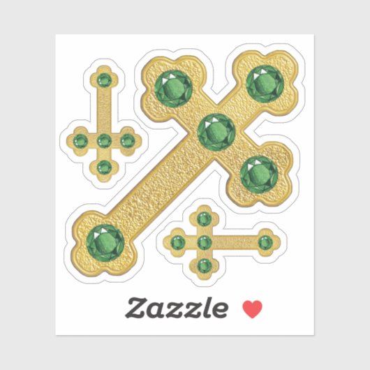 Überquerung mit 5 Imitaten Emeralds - Contour Aufkleber (Blatt)