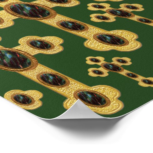 Überquerung mit 6 Imitaten Blutsteine - Poster (Ecke)