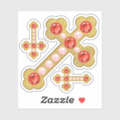 Überquerung mit Imitaten Garnets & Pearls-Contour Aufkleber (Blatt)