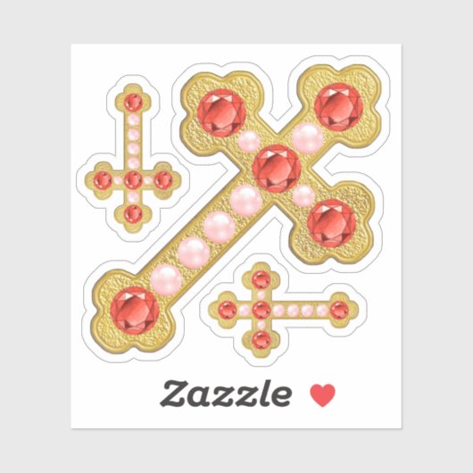 Überquerung mit Imitaten Garnets & Pearls-Contour Aufkleber (Blatt)