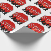 Überquerung mit Kids & Stopp-Signierung Geschenkpapier (Ecke)