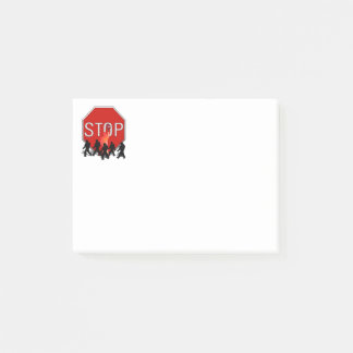 Überquerung mit Kids & Stopp-Signierung Post-it Klebezettel