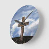 Überquerung mit Sky Runde Wanduhr (Winkel)
