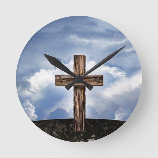 Überquerung mit Sky Runde Wanduhr (Vorderseite)