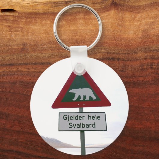 Überquerungsschild für Polarbären in Svalbard Schlüsselanhänger (Vorderseite)