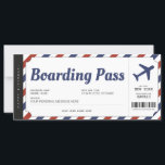 Überraschen Boarding Pass Flugzeug Geschenkkarte<br><div class="desc">UNBEDINGT. Gönnen Sie Ihren Lieben eine Reise! Ideal für Geburtstage und Jubiläen. Minimalistischer Blauer und Roter Boarding Pass. Personalisieren Sie Ihre noch heute! Für ein individuelles Design,  senden Sie mir bitte eine Nachricht.</div>