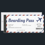 Überraschen Boarding Pass Flugzeug Geschenkkarte<br><div class="desc">UNBEDINGT. Gönnen Sie Ihren Lieben eine Reise! Ideal für Geburtstage und Jubiläen. Minimalistischer Blauer und Roter Boarding Pass. Personalisieren Sie Ihre noch heute! Für ein individuelles Design,  senden Sie mir bitte eine Nachricht.</div>