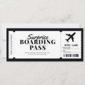 Überraschen Boarding Pass Flugzeug Geschenkkarte Einladung (Vorderseite)