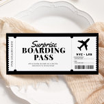 Überraschen Boarding Pass Flugzeug Geschenkkarte Einladung<br><div class="desc">Überraschen Boarding Pass Flugzeug Geschenkkarte Einladung.</div>