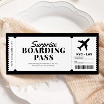 Überraschen Boarding Pass Flugzeug Geschenkkarte