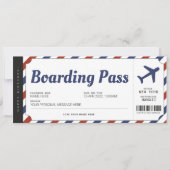Überraschen Boarding Pass Flugzeug Geschenkkarte Einladung (Vorderseite)
