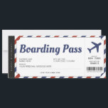Überraschen Boarding Pass Flugzeug Geschenkkarte Einladung<br><div class="desc">UNBEDINGT. Gönnen Sie Ihren Lieben eine Reise! Ideal für Geburtstage und Jubiläen. Minimalistischer Blauer und Roter Boarding Pass. Personalisieren Sie Ihre noch heute! Für ein individuelles Design,  senden Sie mir bitte eine Nachricht.</div>