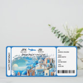 Überraschen Boarding Pass Ticket Griechenland Skia Einladung (Stehend Vorderseite)