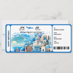 Überraschen Boarding Pass Ticket Griechenland Skia Einladung