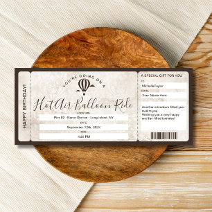 Überraschen Boarding Pass Ticket Heißluftballonfah Einladung