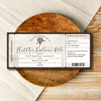 Überraschen Boarding Pass Ticket Heißluftballonfah Einladung