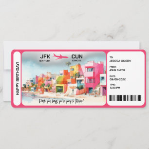 Überraschen Boarding Pass Ticket Mexiko Einladung