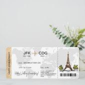 Überraschen Boarding Pass Ticket Zielort Einladung (Stehend Vorderseite)