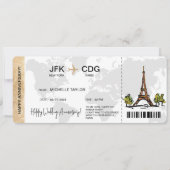 Überraschen Boarding Pass Ticket Zielort Einladung (Vorderseite)