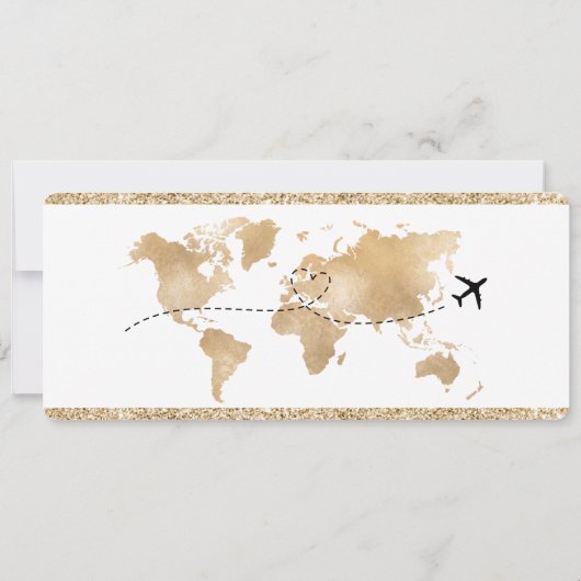 Überraschen Boarding Pass Ticket Zielort Einladung (Rückseite)