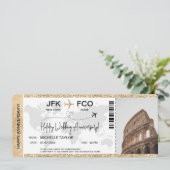 Überraschen Boarding Pass Ticket Zielort Einladung (Stehend Vorderseite)