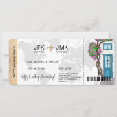 Überraschen Boarding Pass Ticket Zielort Griechenl Einladung (Vorderseite)