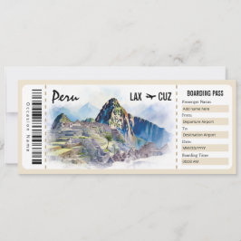 Überraschen Peru-Boarding-Pass-Geschenk Einladung