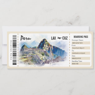 Überraschen Peru-Boarding-Pass-Geschenk Einladung