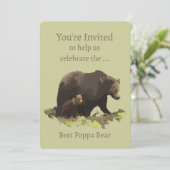 Überraschen Ruhestand Beste Poppa je Fun Bär Einladung (Stehend Vorderseite)