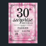 Überraschen Sie 30. Einladung<br><div class="desc">Überraschen Sie 30. Geburtstags-Einladung mit rosa Schnur-Lichtern mit rosa Glitzer-Hintergrund. Zacken Sie Geburtstag aus. Erwachsener Geburtstag. Männer oder Frauen Bday laden ein. 13. 15. 16. 18. 20. 21. 30. 40. 50. 60. 70. 80. 90. 100., irgendein Alter. Für weitere Kundenbezogenheit klicken Sie bitte "besonders anfertigen es" Knopf und benutzen unser...</div>