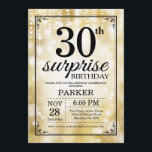 Überraschen Sie 30. Einladung<br><div class="desc">Überraschen Sie 30. Geburtstags-Einladung mit Goldschnur-Lichtern mit GoldGlitzer-Hintergrund. Goldgeburtstag. Erwachsener Geburtstag. Männer oder Frauen Bday laden ein. 13. 15. 16. 18. 20. 21. 30. 40. 50. 60. 70. 80. 90. 100., irgendein Alter. Für weitere Kundenbezogenheit klicken Sie bitte "besonders anfertigen es" Knopf und benutzen unser Entwurfswerkzeug, um diese Schablone zu...</div>
