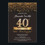 Überraschen Sie 40. Einladung<br><div class="desc">Überraschen Sie 40. Geburtstags-Einladung. Schwarzes und GoldGlitzer. Erwachsenes Geburtstags-Party laden ein. Frauen oder Männer Bday heftiger Schlag. Für weitere Kundenbezogenheit klicken Sie bitte "besonders anfertigen es" Knopf und benutzen unser Entwurfswerkzeug,  um diese Schablone zu ändern.</div>