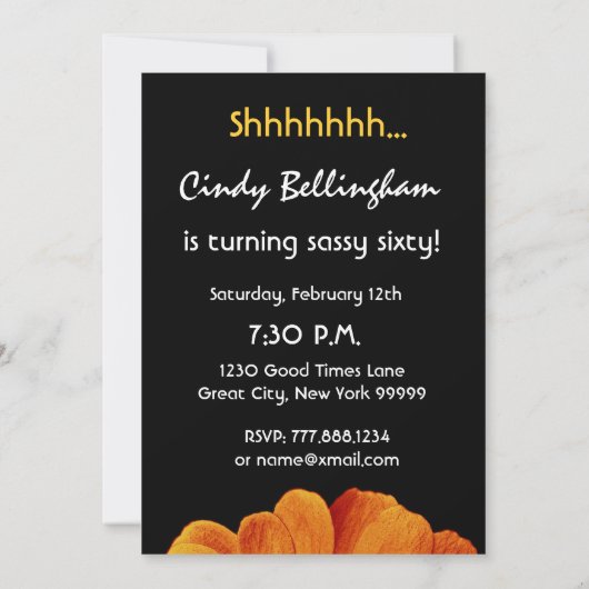 ÜBERRASCHEN Sie 60. Einladung (Rückseite)