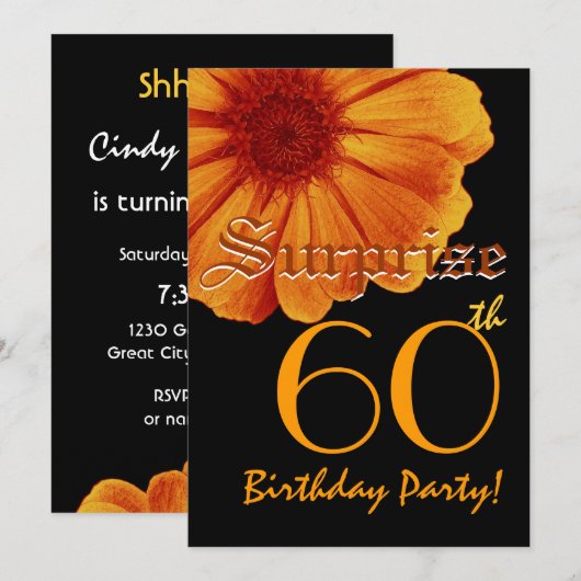 ÜBERRASCHEN Sie 60. Einladung (Vorne/Hinten)