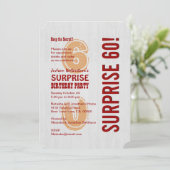 ÜBERRASCHEN Sie 60. moderner Geburtstag Einladung (Stehend Vorderseite)