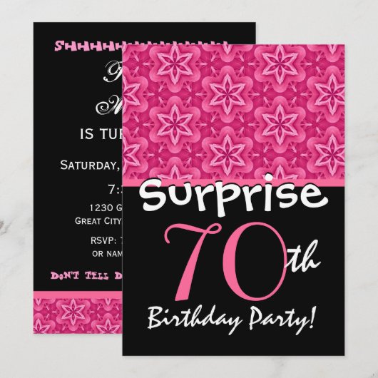 ÜBERRASCHEN Sie 70. Einladung (Vorne/Hinten)