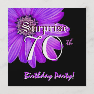 ÜBERRASCHEN Sie 70. Geburtstags-Party-lila Einladung