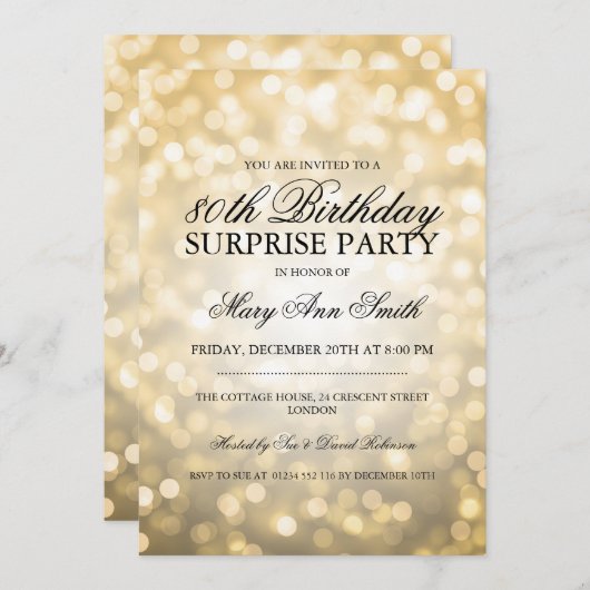 Überraschen Sie 80. Einladung (Vorne/Hinten)